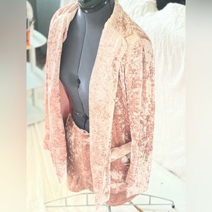 Honey Punch Pink Crushed Velvet Barbie 2-Piece Shorts + Jacket